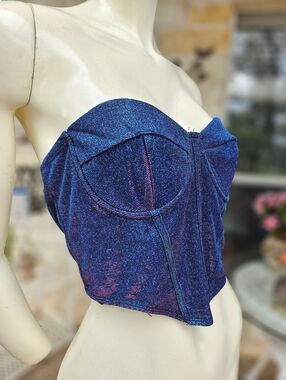 New W Tag Fashion Nova Highlight Of The Night Corset Top Metallic Size M